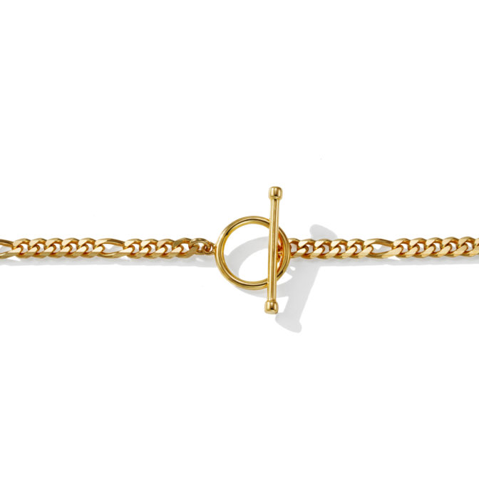 K18 18金 OT フィガロネックレス 6面カット 3.4mm幅 38.5cm