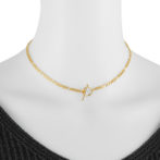 K18 18金 OT フィガロネックレス 6面カット 3.4mm幅 38.5cm