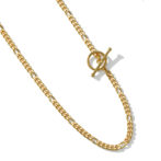 K18 18金 OT フィガロネックレス 6面カット 3.4mm幅 38.5cm