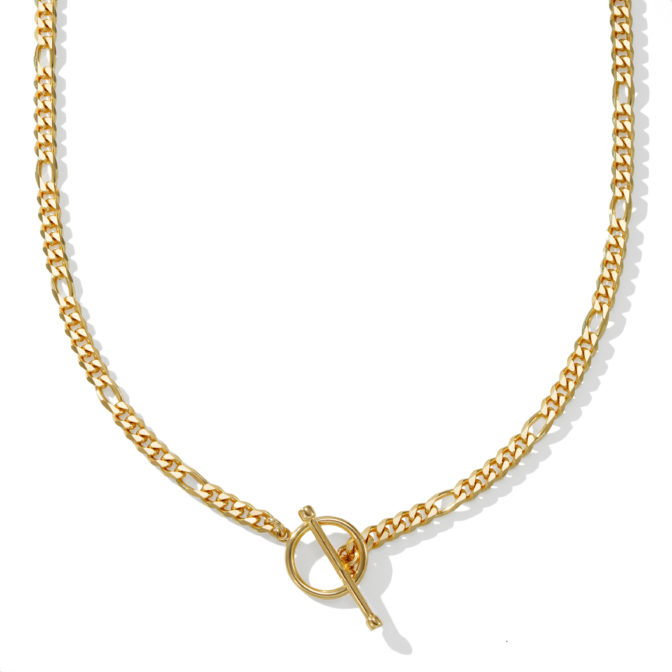 K18 18金 OT フィガロネックレス 6面カット 3.4mm幅 38.5cm