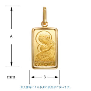 K24 純金 インゴット ペンダント 聖母マリア 1g シンプルフレーム