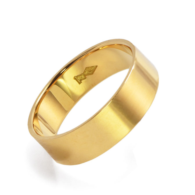 K18 ゴールド フラットリング 平打ち