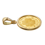 K24 純金 コインペンダント 四つ葉のクローバー 1/30oz シンプルフレーム