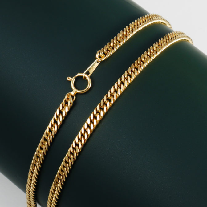 K18 18金 中空 喜平ネックレス 2面ダブル 4.4mm幅