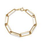 K18 18金 ロングリンクチェーン ブレスレット 7.1mm幅