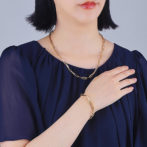 K18 18金 ロングリンクチェーン ブレスレット 7.1mm幅