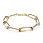 K18 18金 ロングリンクチェーン ブレスレット 7.1mm幅