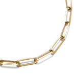 K18 18金 ロングリンクチェーン ブレスレット 7.1mm幅