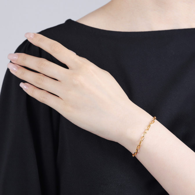 K18 18金 ミラノ リンクチェーン ブレスレット 3mm幅