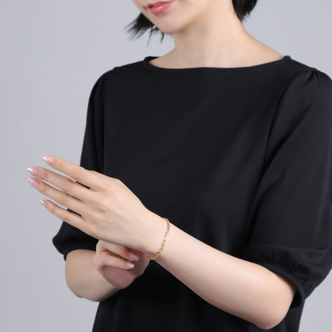 K18 18金 ミラノ リンクチェーン ブレスレット 3mm幅