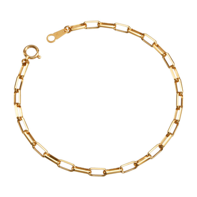 K18 18金 ミラノ リンクチェーン アンクレット 3mm幅 23cm~26cm 引輪 選べるサイズ