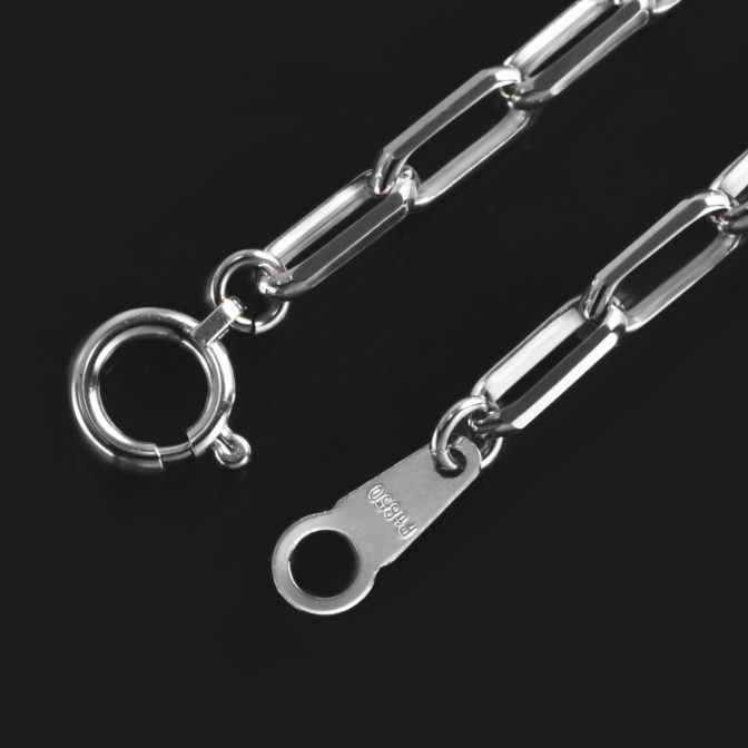 Pt850 プラチナ ミラノ リンクチェーン ブレスレット 3mm幅