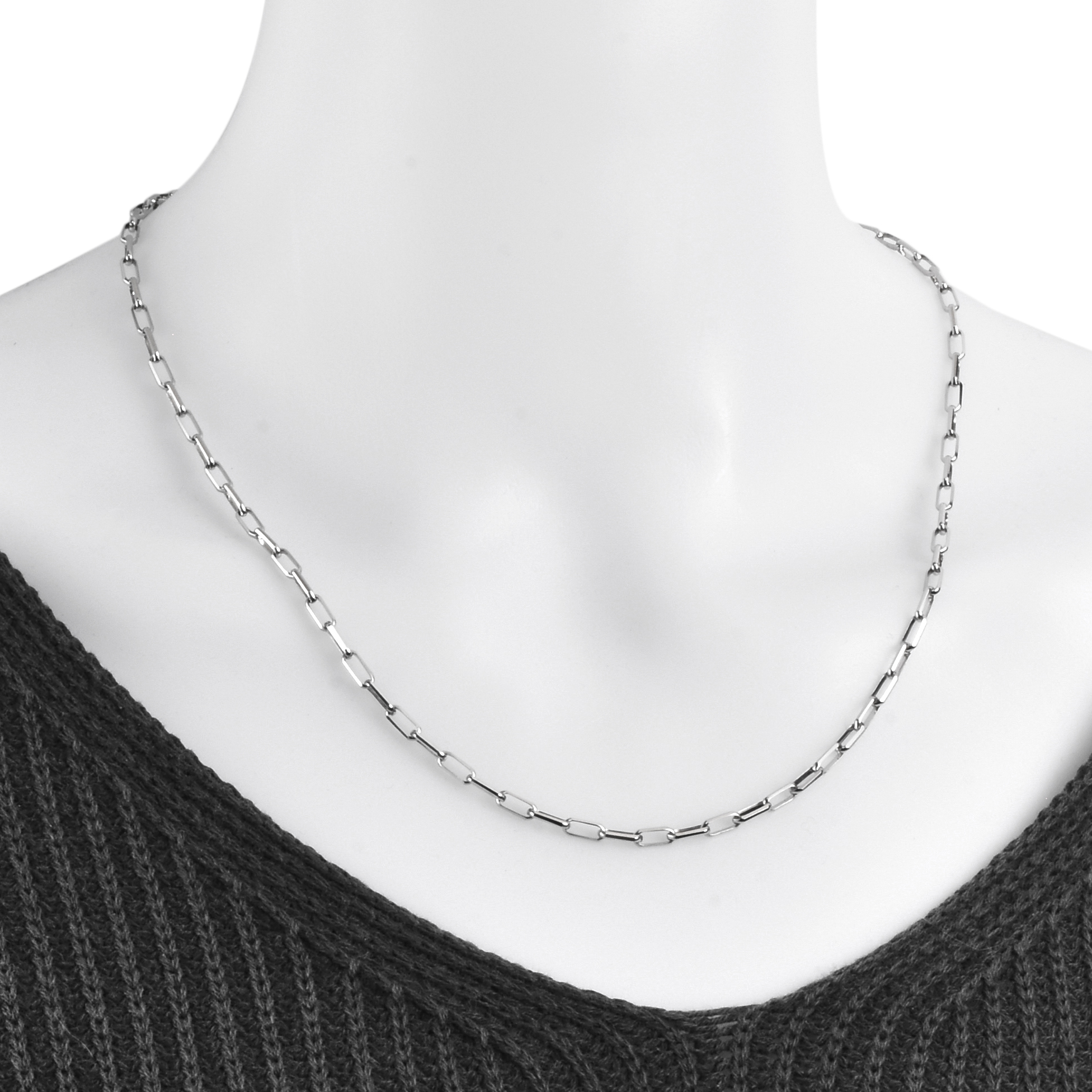 Pt850 プラチナ850 ミラノ リンクチェーン ネックレス 3mm幅 38cm