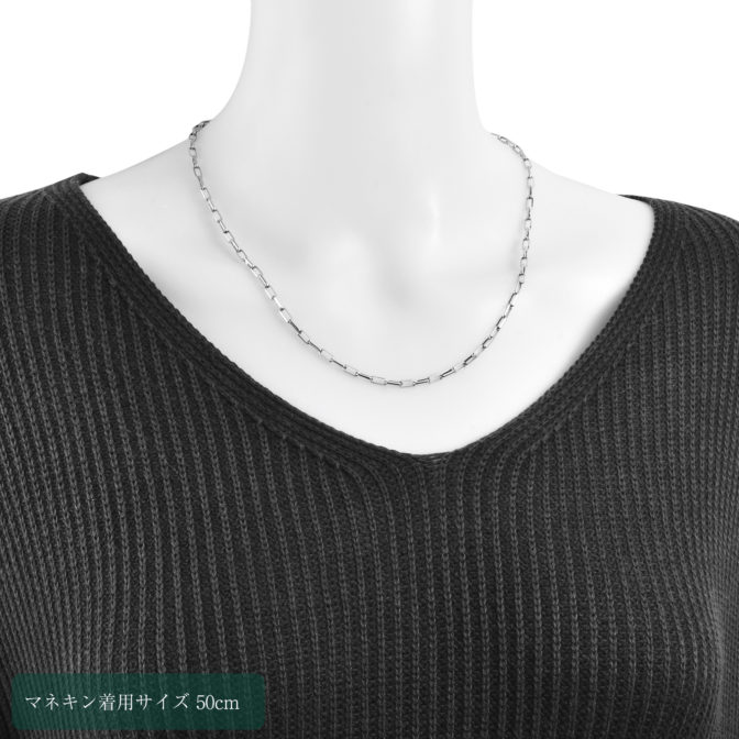 Pt850 プラチナ ミラノ リンクチェーン ネックレス 3mm幅