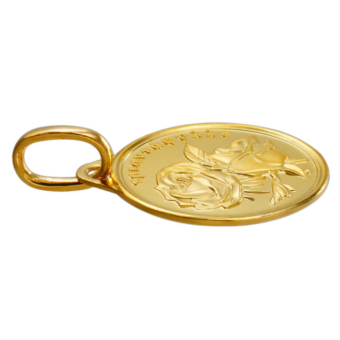 K24 純金 コインペンダント ローズ アフロディーテ 1/20oz