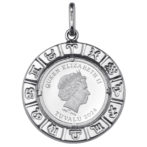 Pt999 純プラチナ コインペンダント ツバル ホース 1/25oz デザインフレーム No.16