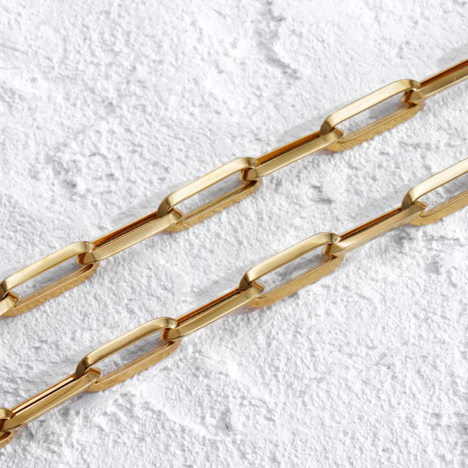 K18 18金 ロングリンクチェーン ネックレス 5.1mm幅