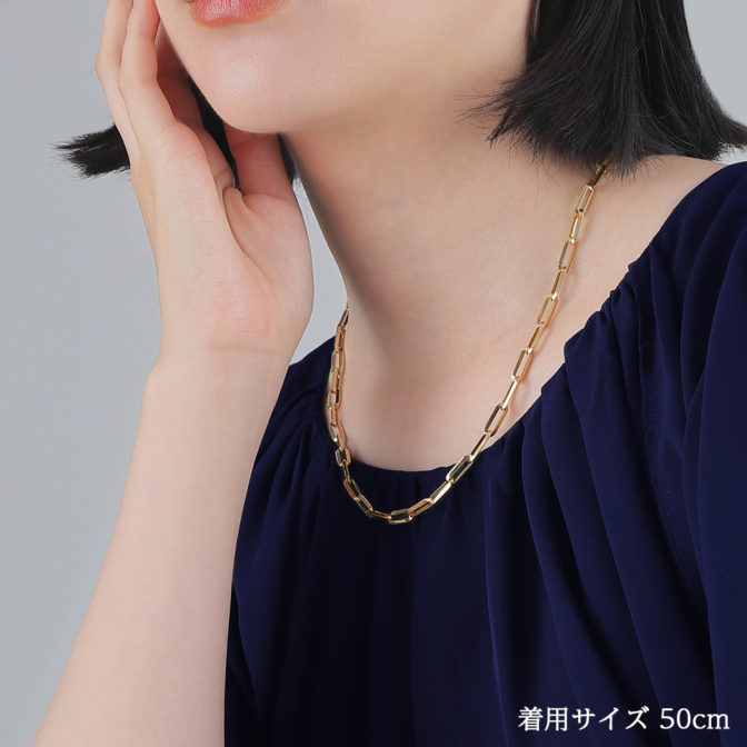 K18 18金 ロングリンクチェーン ネックレス 5.1mm幅