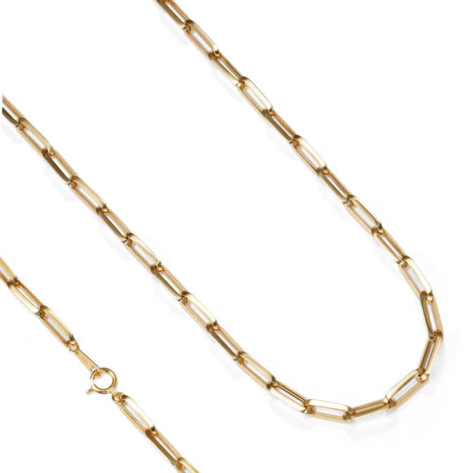 K18 18金 ロングリンクチェーン ネックレス 5.1mm幅