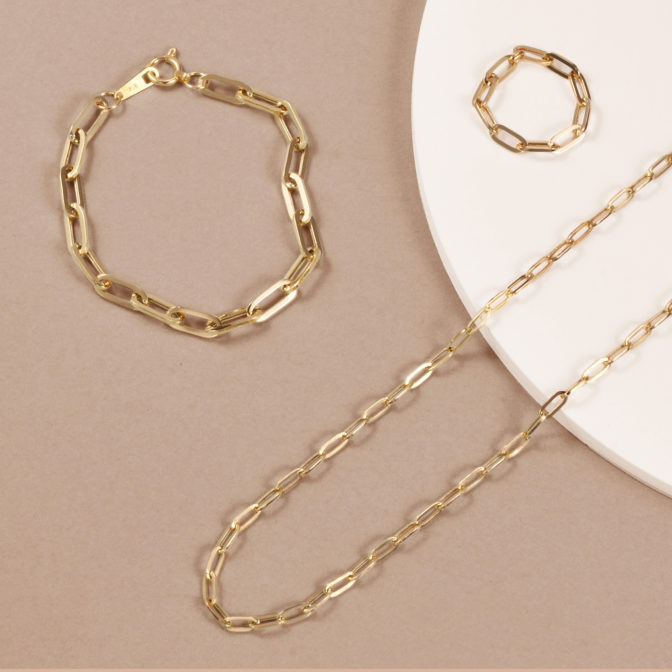 K18 ペーパークリップ ネックレス 2.7mm幅