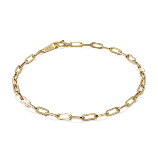 K18 ペーパクリップ ブレスレット 2.7mm幅