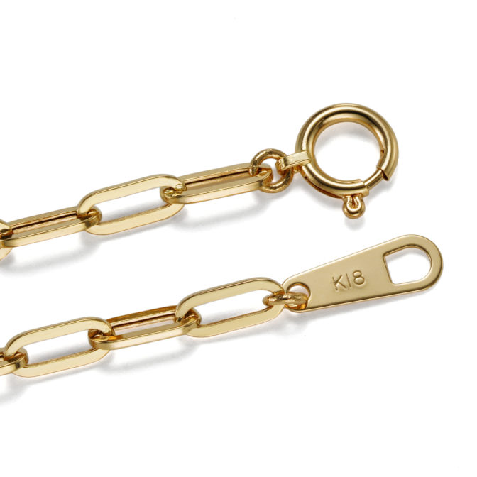K18 ペーパクリップ ブレスレット 2.7mm幅