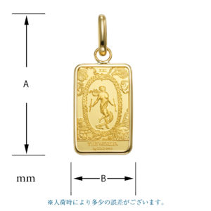 K24 純金 コインペンダント タロットカード XXI 世界 シンプルフレーム バチカンL