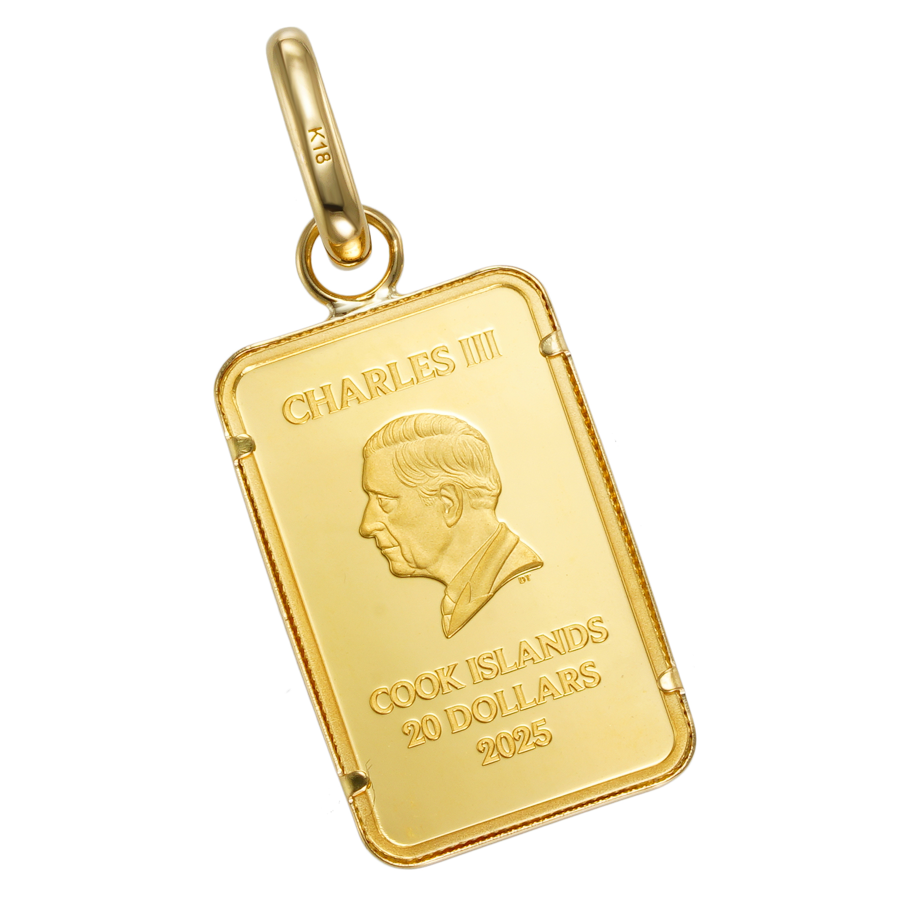 K24 純金 コイン ペンダント タロットカード XXI 世界 2g シンプルフレーム シンプルバチカン | SPERANZA