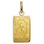 K24 純金 コインペンダント タロットカード XXI 世界 シンプルフレーム バチカンL