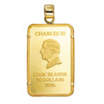 K24 純金 コインペンダント タロットカード XXI 世界 シンプルフレーム サンカクバチカン