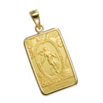 K24 純金 コインペンダント タロットカード XXI 世界 シンプルフレーム サンカクバチカン