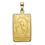 K24 純金 コインペンダント タロットカード XXI 世界 シンプルフレーム サンカクバチカン