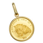 K24 純金 コイン ペンダント ロイヤルミント キャット エキゾチックショートヘア 1/20oz シンプルフレーム