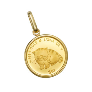 K24 純金 コイン ペンダント ロイヤルミント キャット エキゾチックショートヘア 1/20oz シンプルフレーム