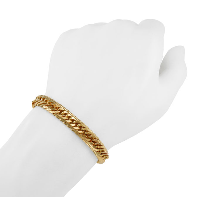 K18 18金 喜平ブレスレット 14面 Ｍカット トリプル 45ｇ 18cm 9.7ｍｍ幅