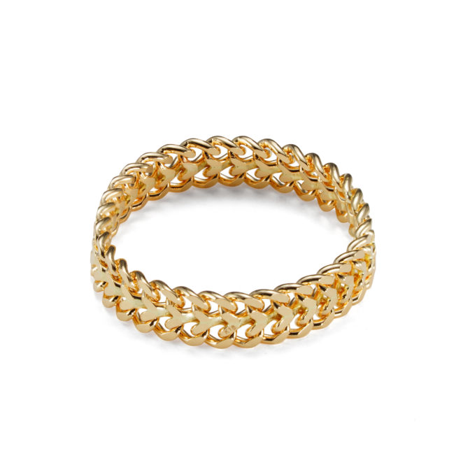 K18 18金 ハートビスマルクリング 3.8mm幅 ソフトタイプ チェーン