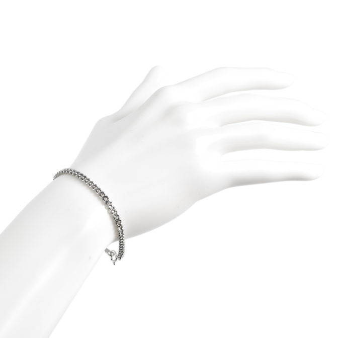 Pt999 純プラチナ 喜平ブレスレット 2面シングル 10g 18cm 3.2mm幅 引輪