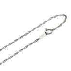 Pt999 純プラチナ スクリュー ネックレス 1.5mm幅 40cm