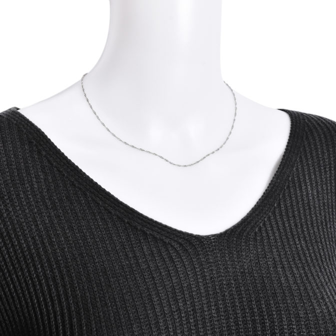 Pt999 純プラチナ スクリュー ネックレス 1.5mm幅 40cm