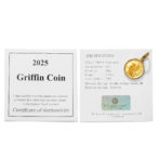 K24 純金 コインペンダント グリフォン 1/20oz シンプルフレーム