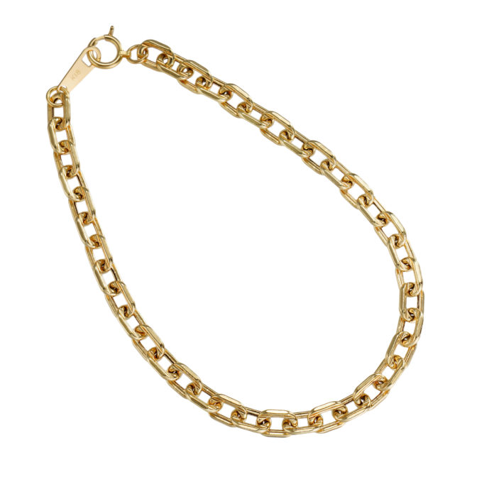 K18 18金 ラインカット アズキ ブレスレット 4.6mm幅