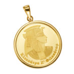 K24 純金 メダル コインペンダント クレオパトラ バステト 1/10oz シンプルフレーム