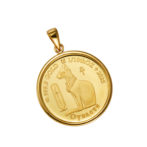 K24 純金 メダル コインペンダント クレオパトラ バステト 1/10oz シンプルフレーム
