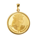 K24 純金 メダル コインペンダント クレオパトラ バステト 1/10oz シンプルフレーム