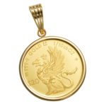 K24 純金 コインペンダント グリフォン 1/10oz シンプルフレーム
