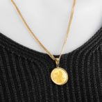 K24 純金 コインペンダント グリフォン 1/10oz シンプルフレーム