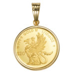 K24 純金 コインペンダント グリフォン 1/10oz シンプルフレーム