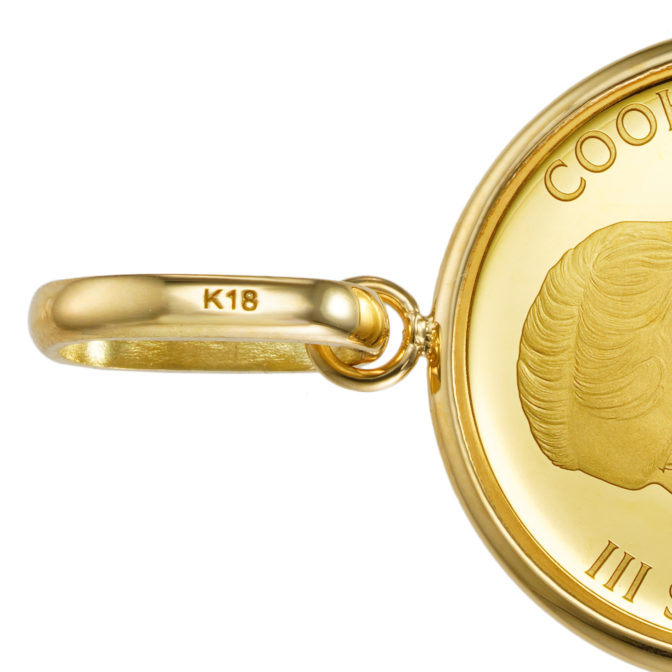 K24 純金 コインペンダント グリフォン 1/20oz シンプルフレーム