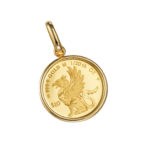 K24 純金 コインペンダント グリフォン 1/20oz シンプルフレーム