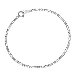 Pt850 プラチナ 6面カット フィガロチェーン ブレスレット 2mm幅 16cm～22cm 引輪 選べるサイズ